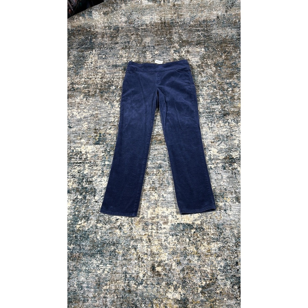 Denim & Co. Navy Blue Corduroy Pull-On Straight Leg Pants Size 8